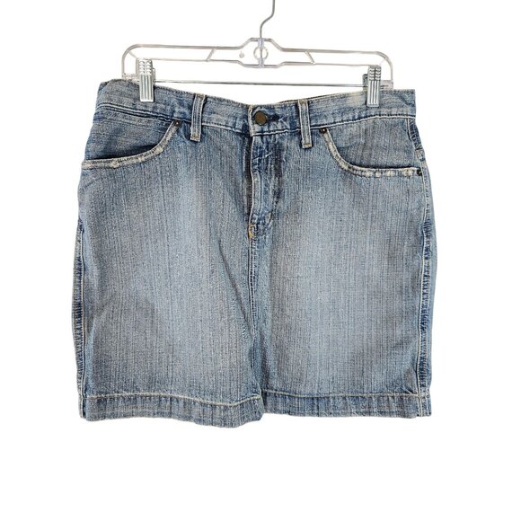 Fossil Blue Denim Worker Skirt Cotton Size 10 - Picture 1 of 7